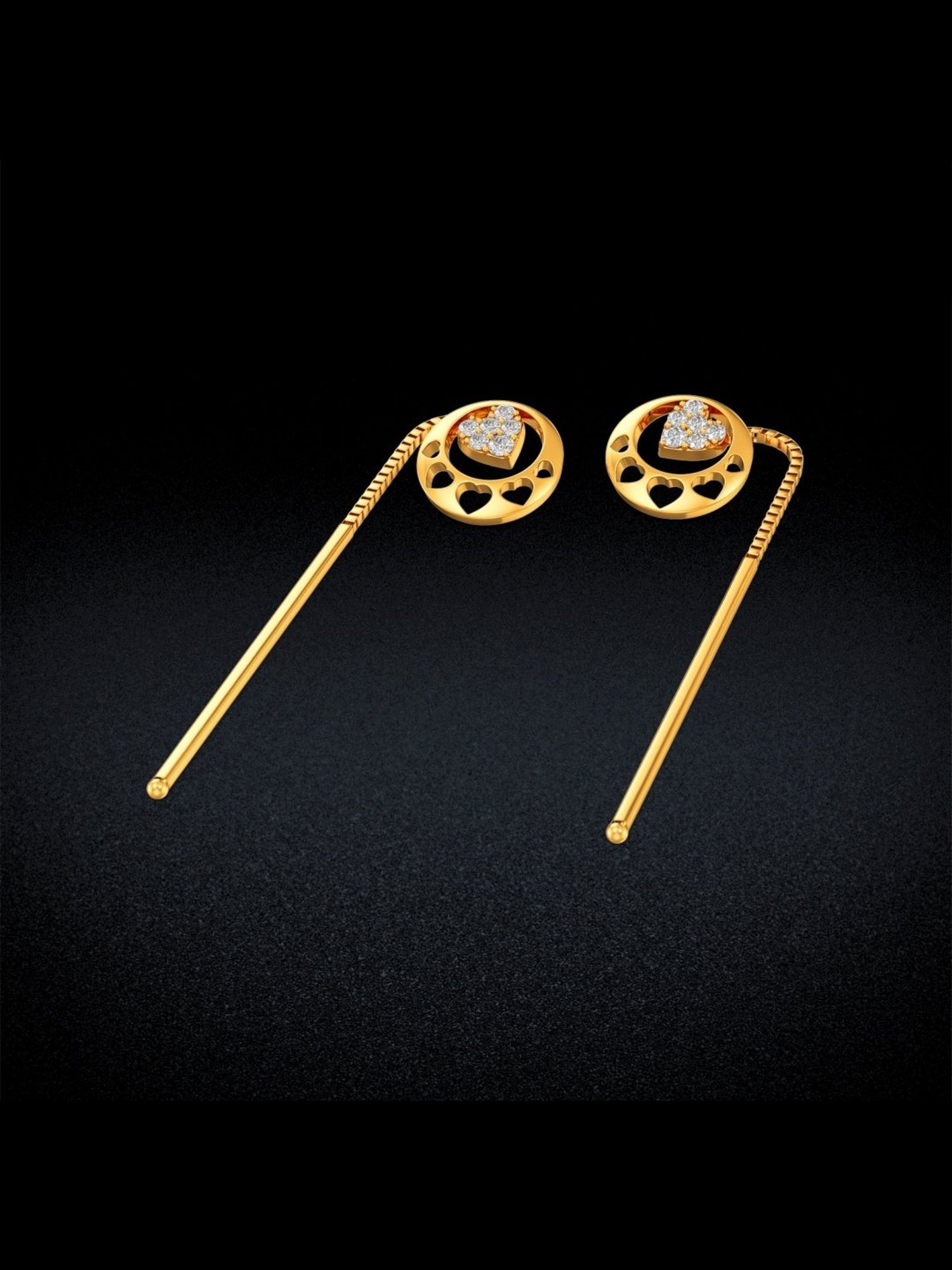 Joyalukkas Gold 22K Suture Model Sui-Dhaga Earrings for Women