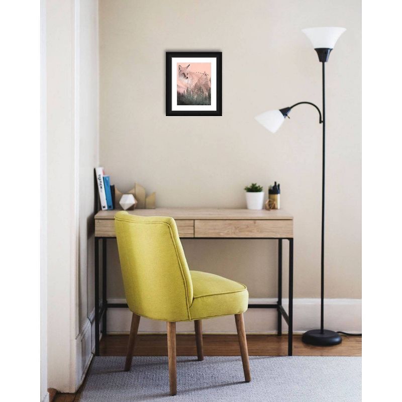 13" x 15" Matted to 2" Memory Of a Fox Picture Framed Black - PTM Images