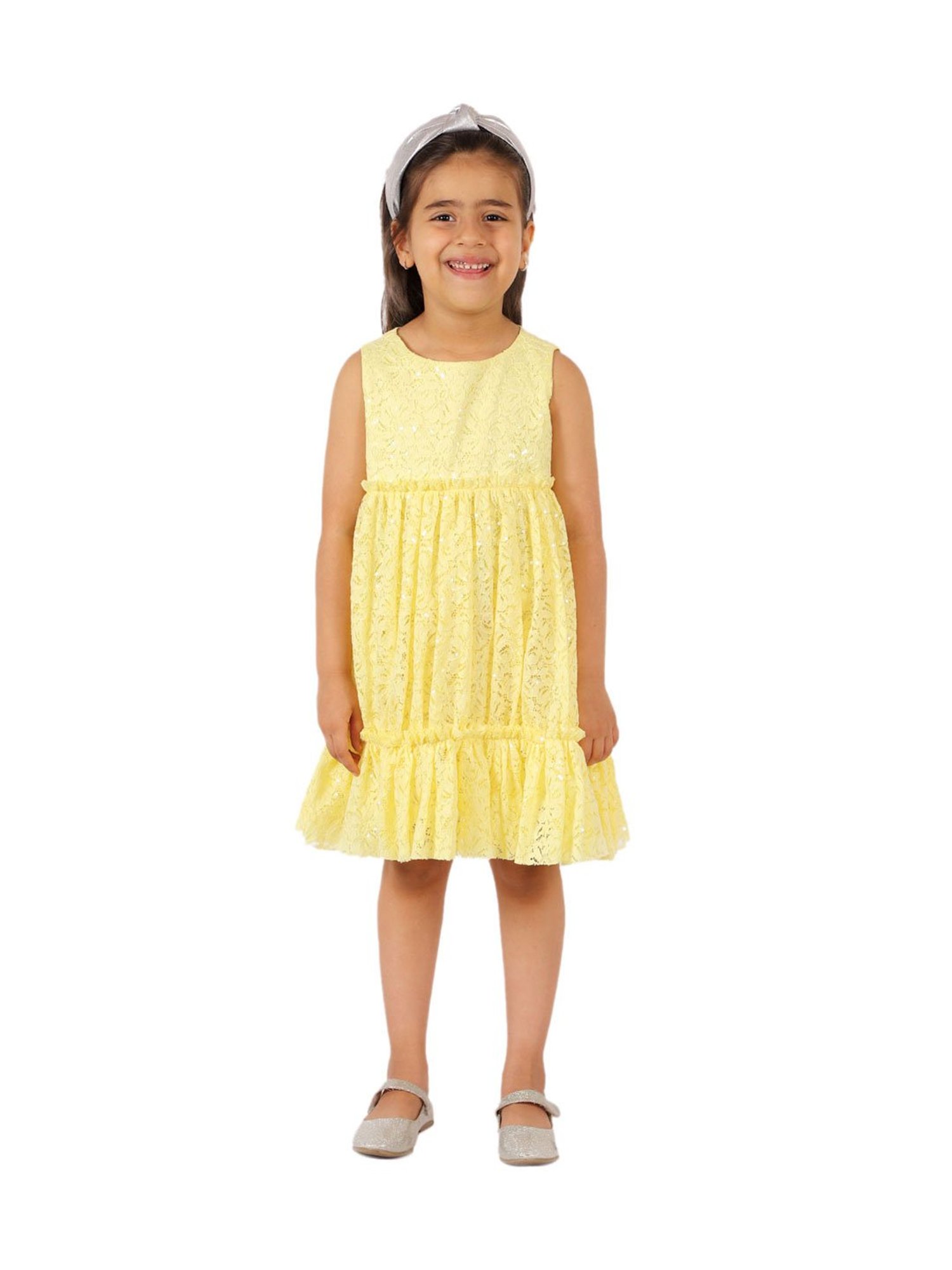 KidsDew Kids Yellow Lace Dress