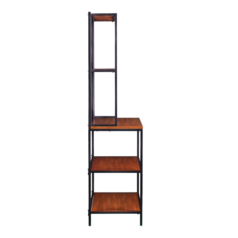 Chancellor Two-Tone Mixed Material Bakers Rack Black With Honey Pine Brown - Aiden Lane