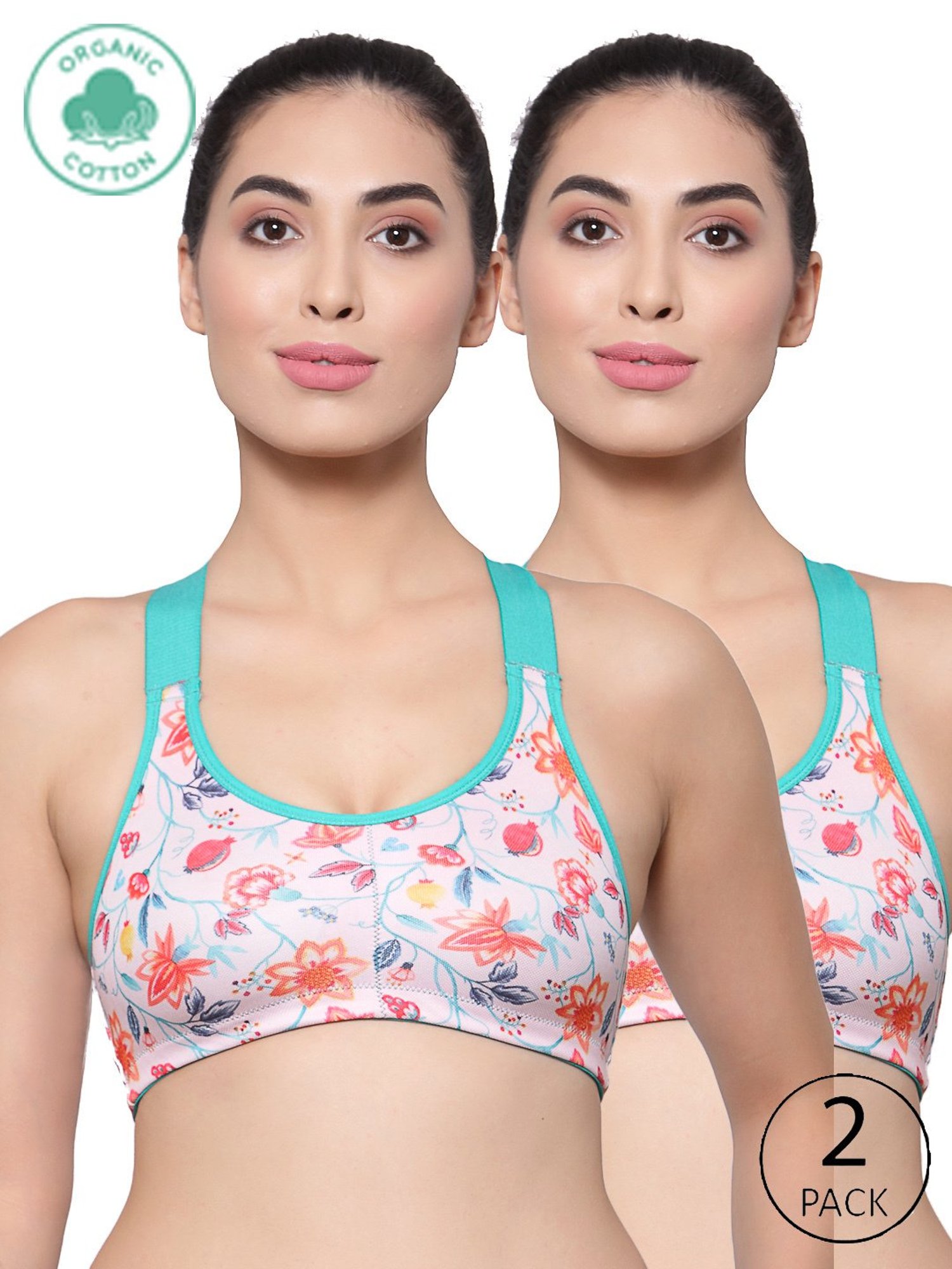 Inner Sense Multicolor Printed Full Coverage Bra - Pack of 2