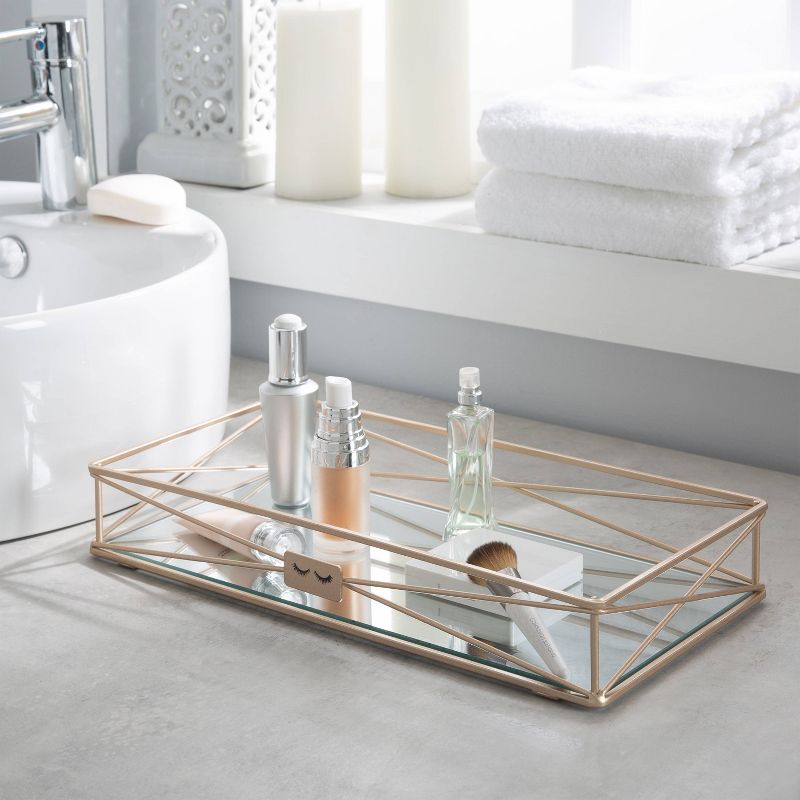 Over the Tank Vanity Tray Rose Gold - Bath Bliss