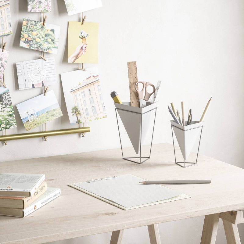 Set of 2 Trigg Tabletop Vessels White/Nickel - Umbra