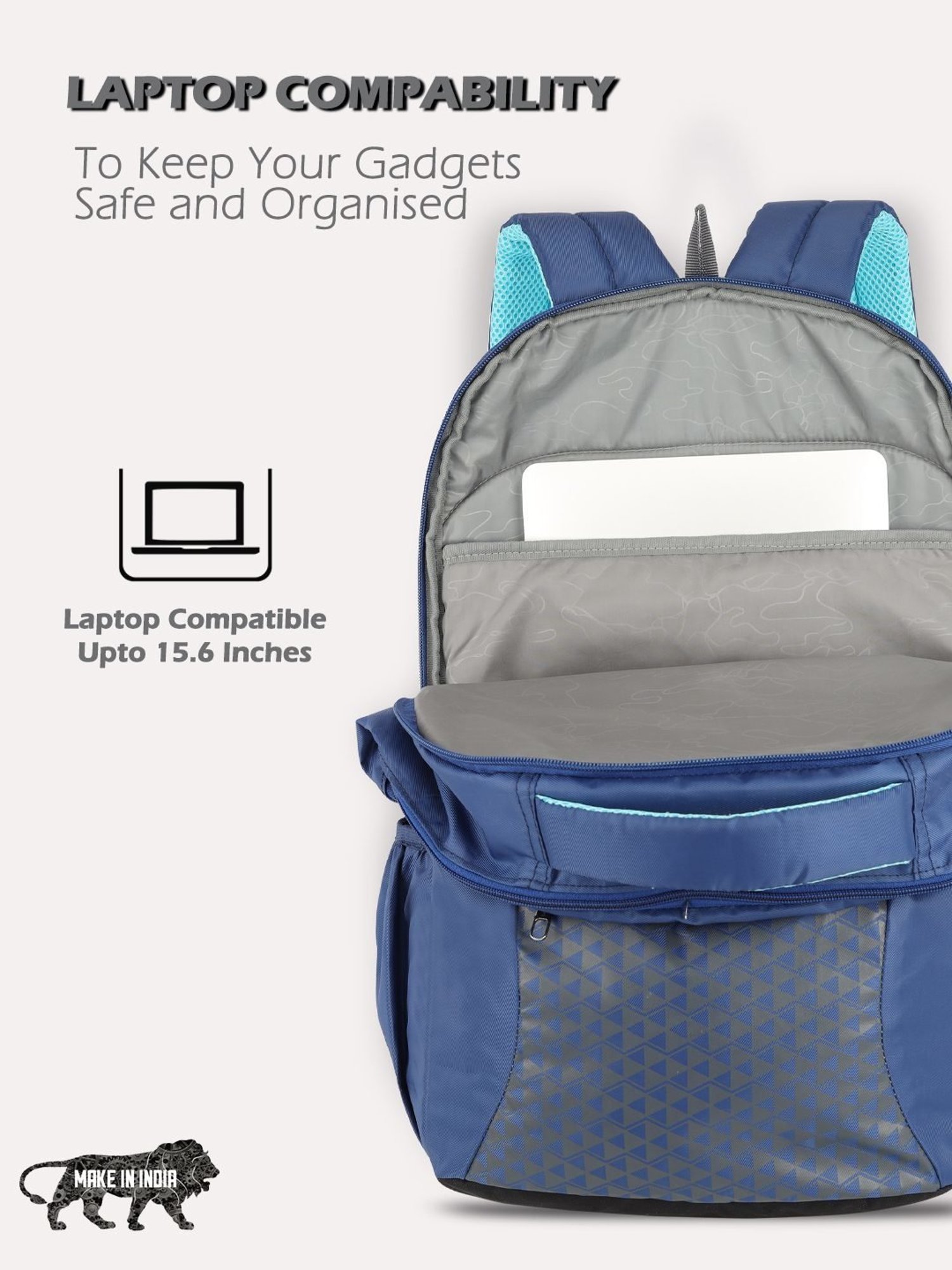 Lavie Sport Rapid Teal Green Polyester Medium Laptop Backpack with Rain Cover