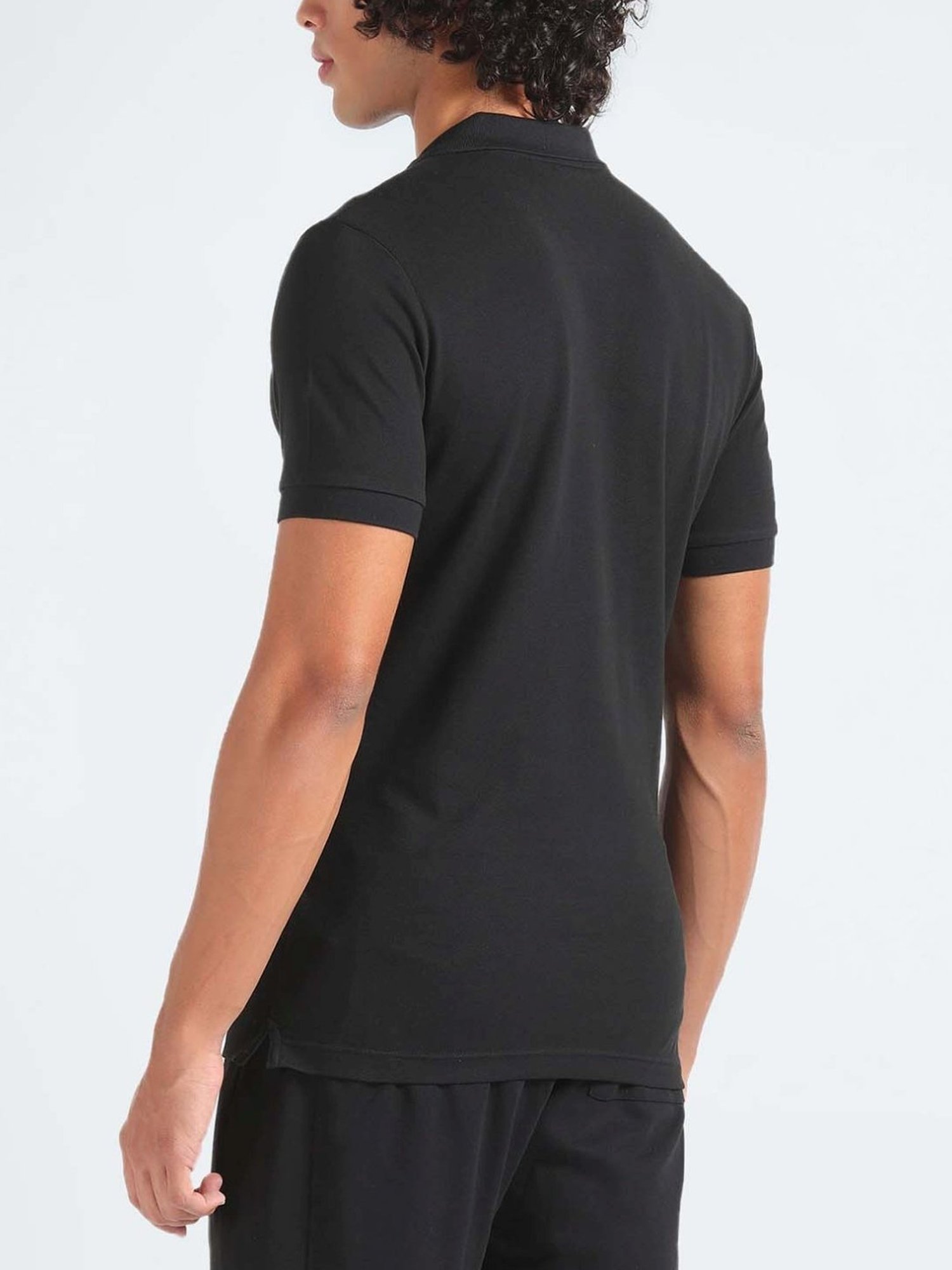 Calvin Klein Black Cotton Slim Fit Polo T-Shirt