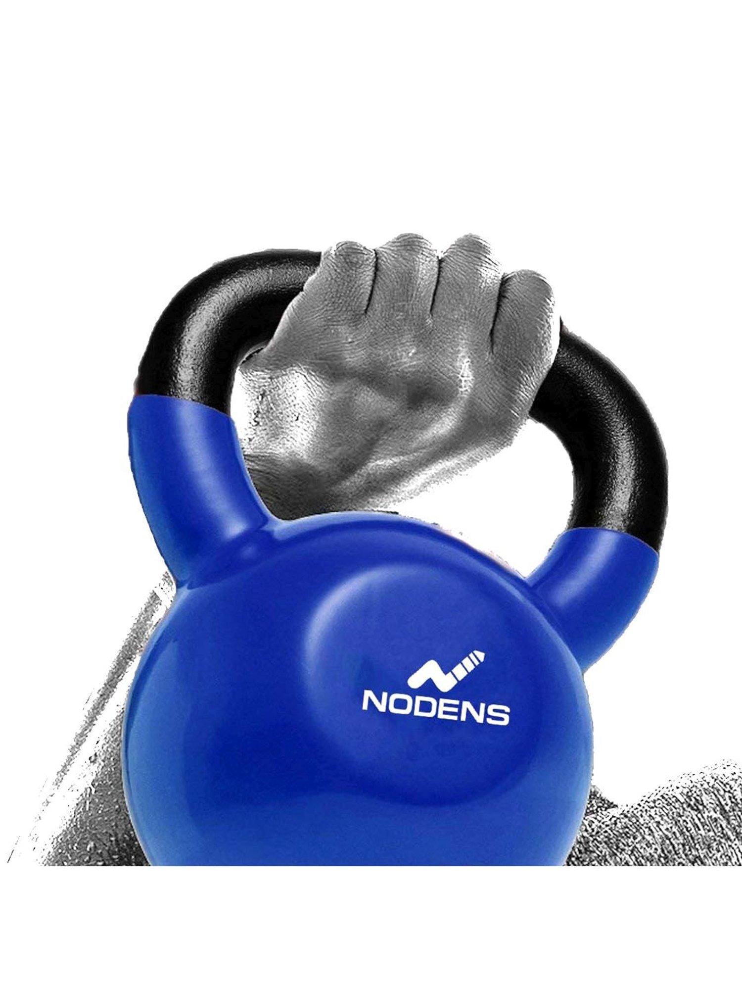 NODENS Blue & Black Vinyl Coated Kettle Bell (8 kg)