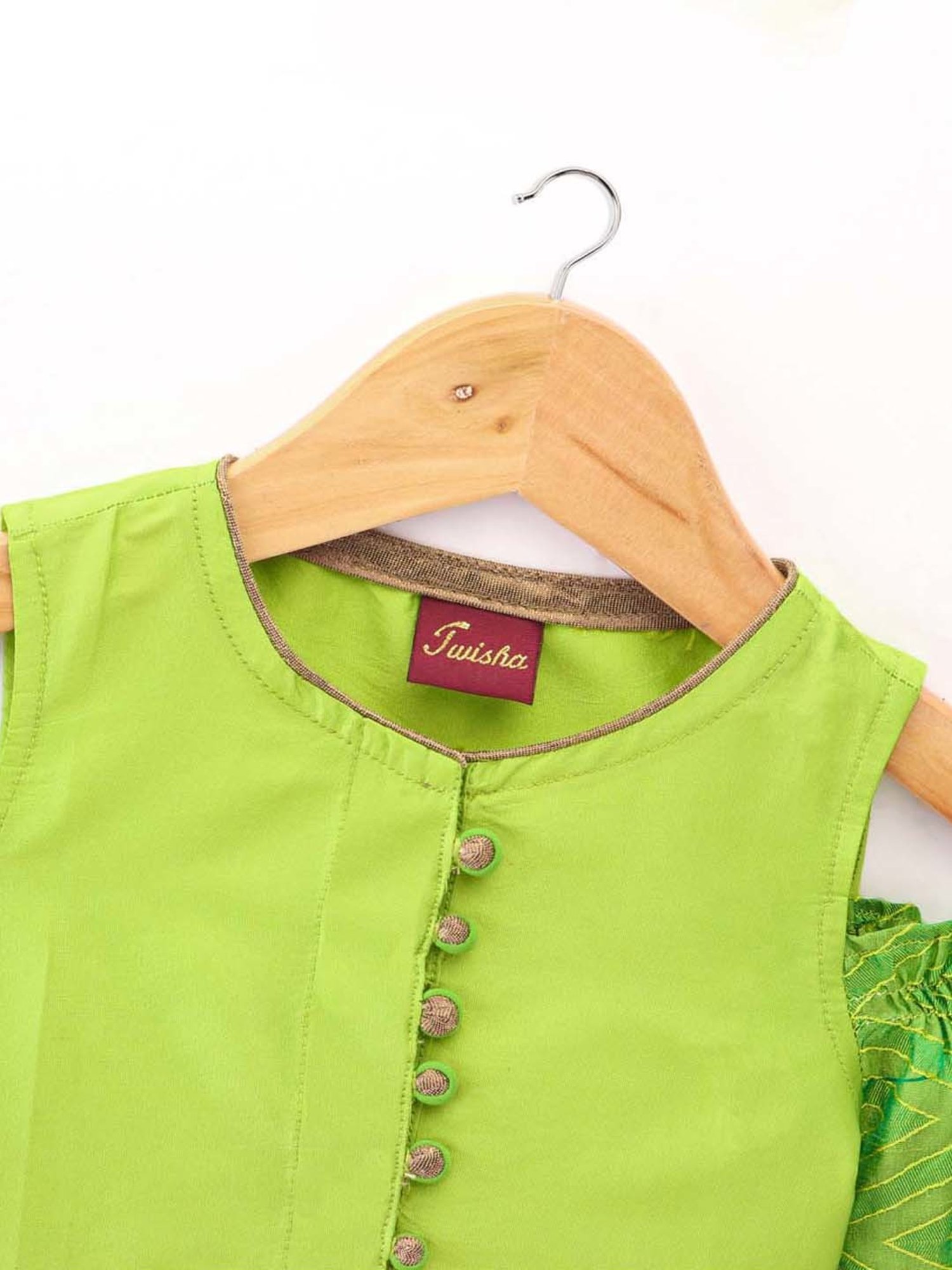 TWISHA Kids Green & Pink Regular Fit Top Set