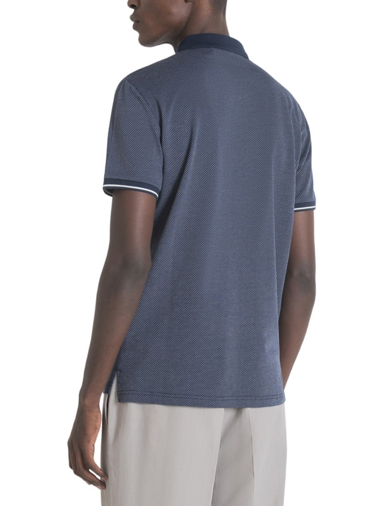 Antony Morato Blue Cotton Slim Fit Polo T-Shirt