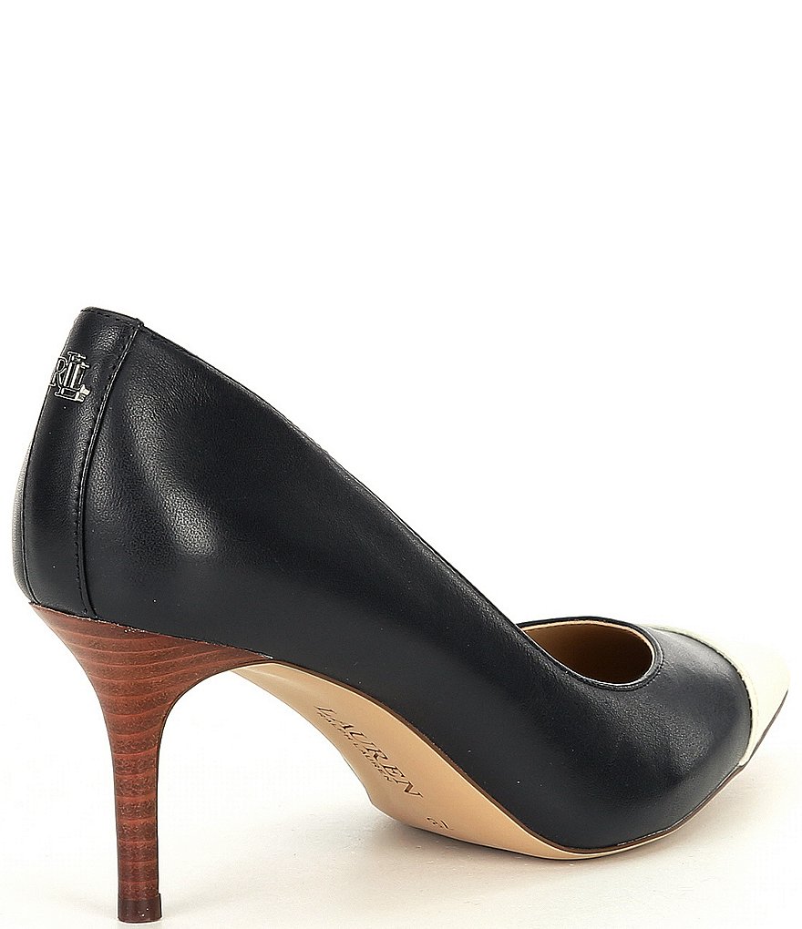 Lauren Ralph Lauren Lanette Leather Toe Cap Pumps