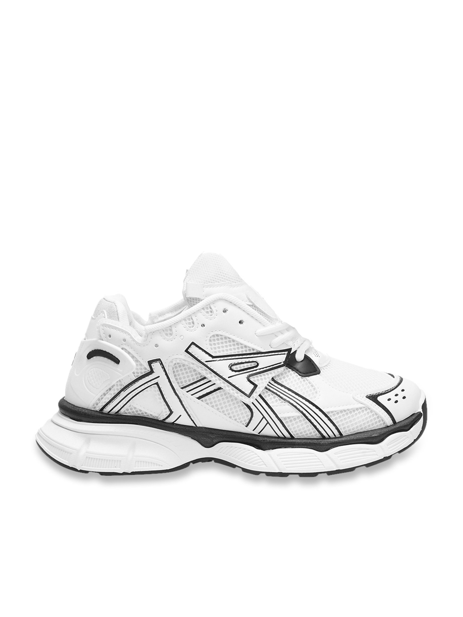 The White Pole Men's Black Casual Sneakers