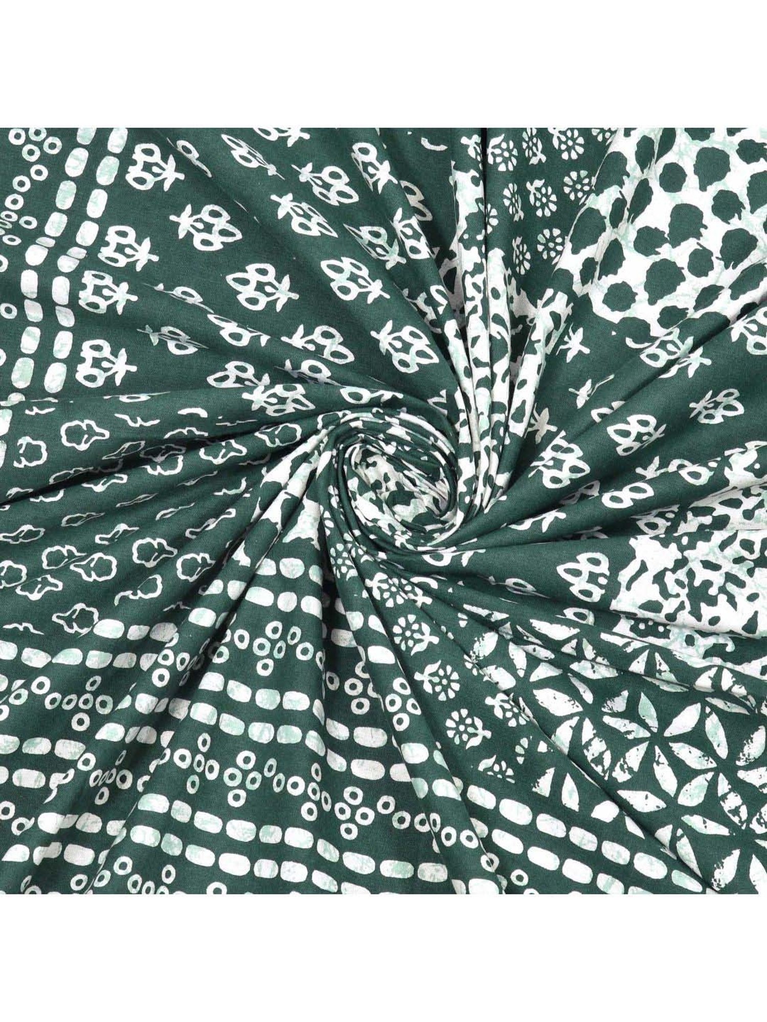 JaipurFabric Dark Green Cotton 180 TC Double Bedsheet with 2 Pillow Covers