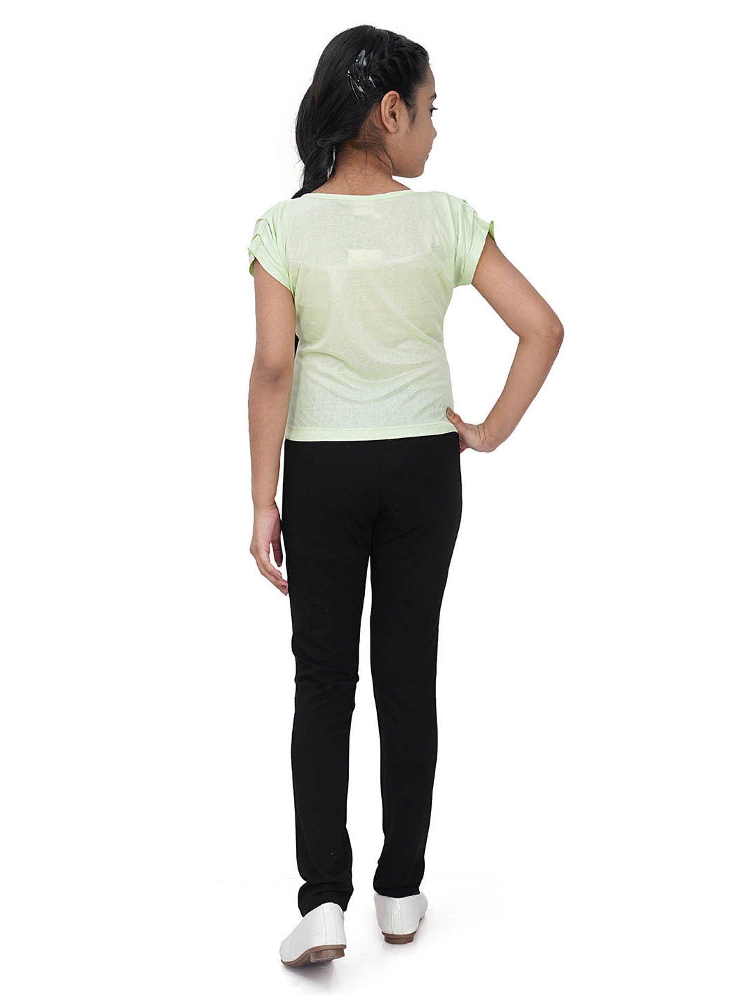 Tiny Girl Light Green Printed Top