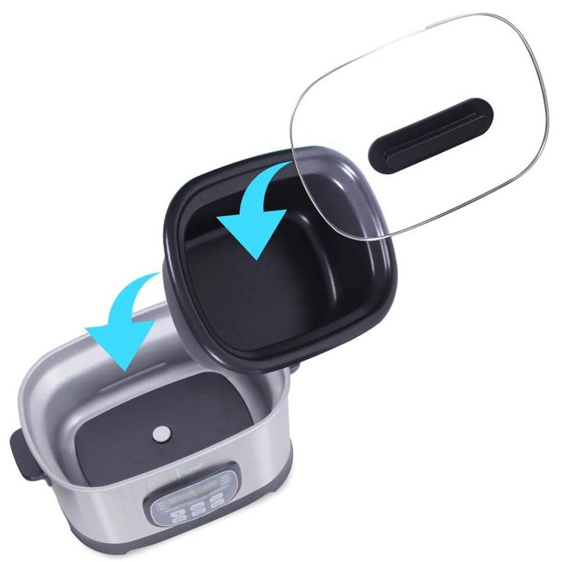 Crock-Pot SCCPVMC63SJ Multi Function Large 6 Quart Capacity 3-in-1 Home Food Cooker Convenient Kitchen Appliance, Stainless Steel