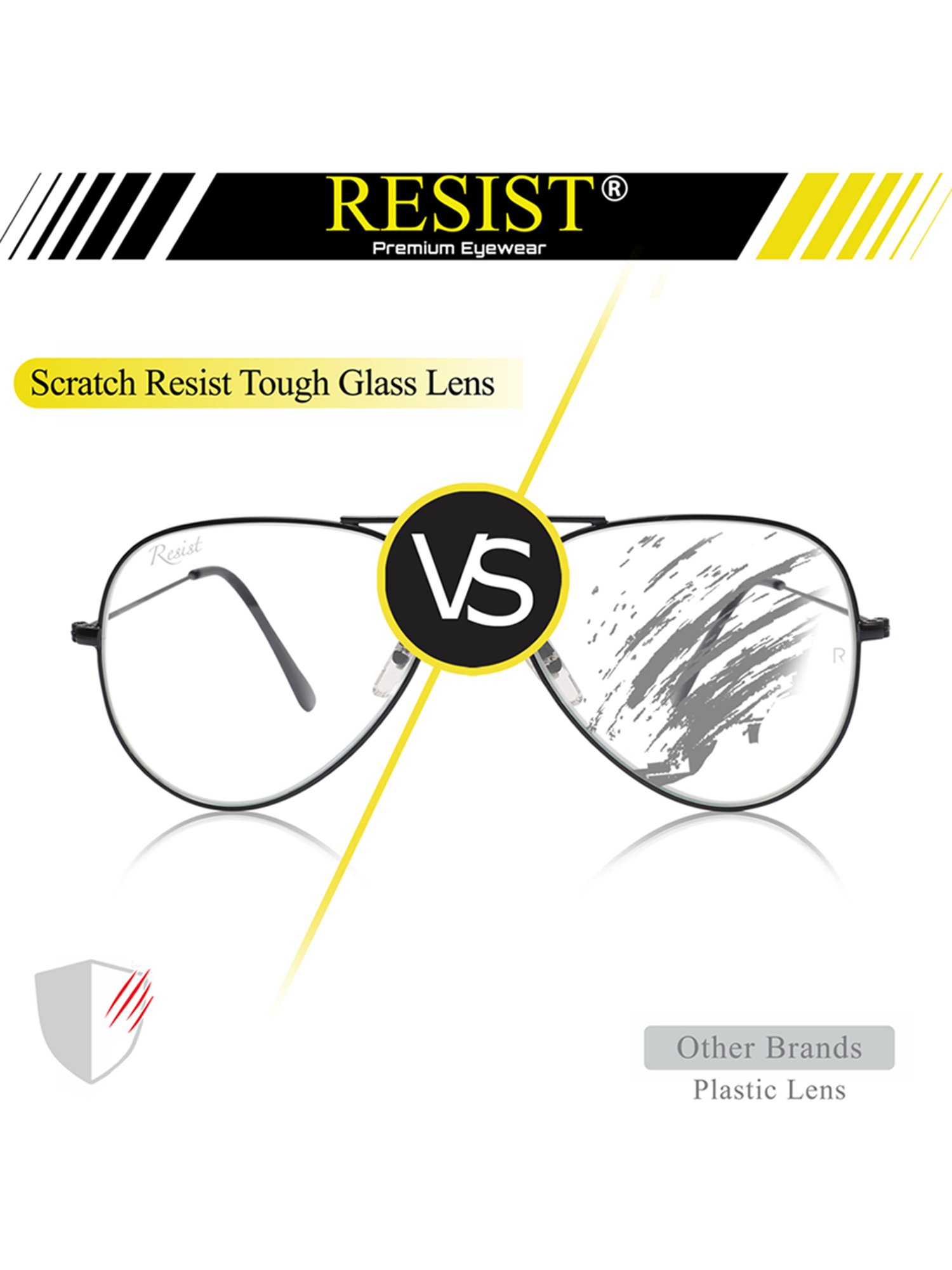 Resist Eyewear Clear Aviator UV Protection Unisex Sunglasses