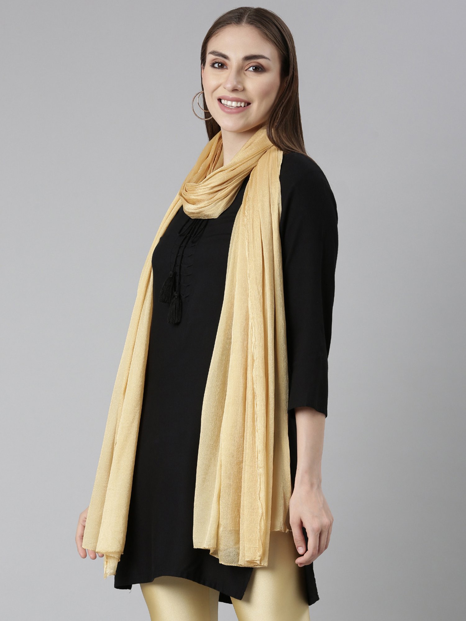 TWIN BIRDS Navy & Gold Dupatta - Pack of 2