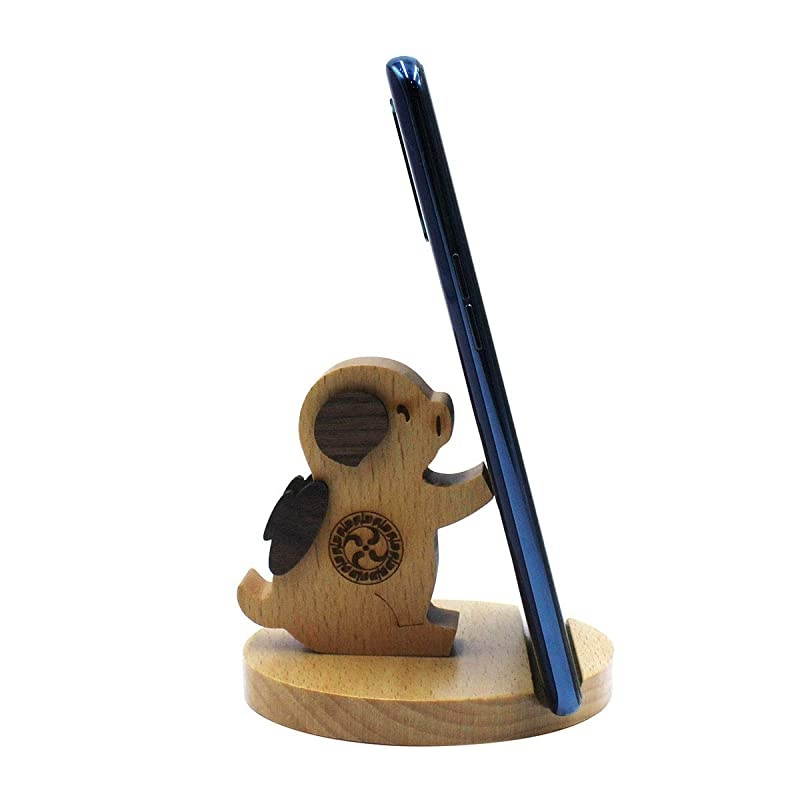 Cute Pig Cell Phone Holder Stand, Wooden Smartphone Desk Holder for iPhone Xs/Max/XR/X/8/7 Plus/Samsung Galaxy Note