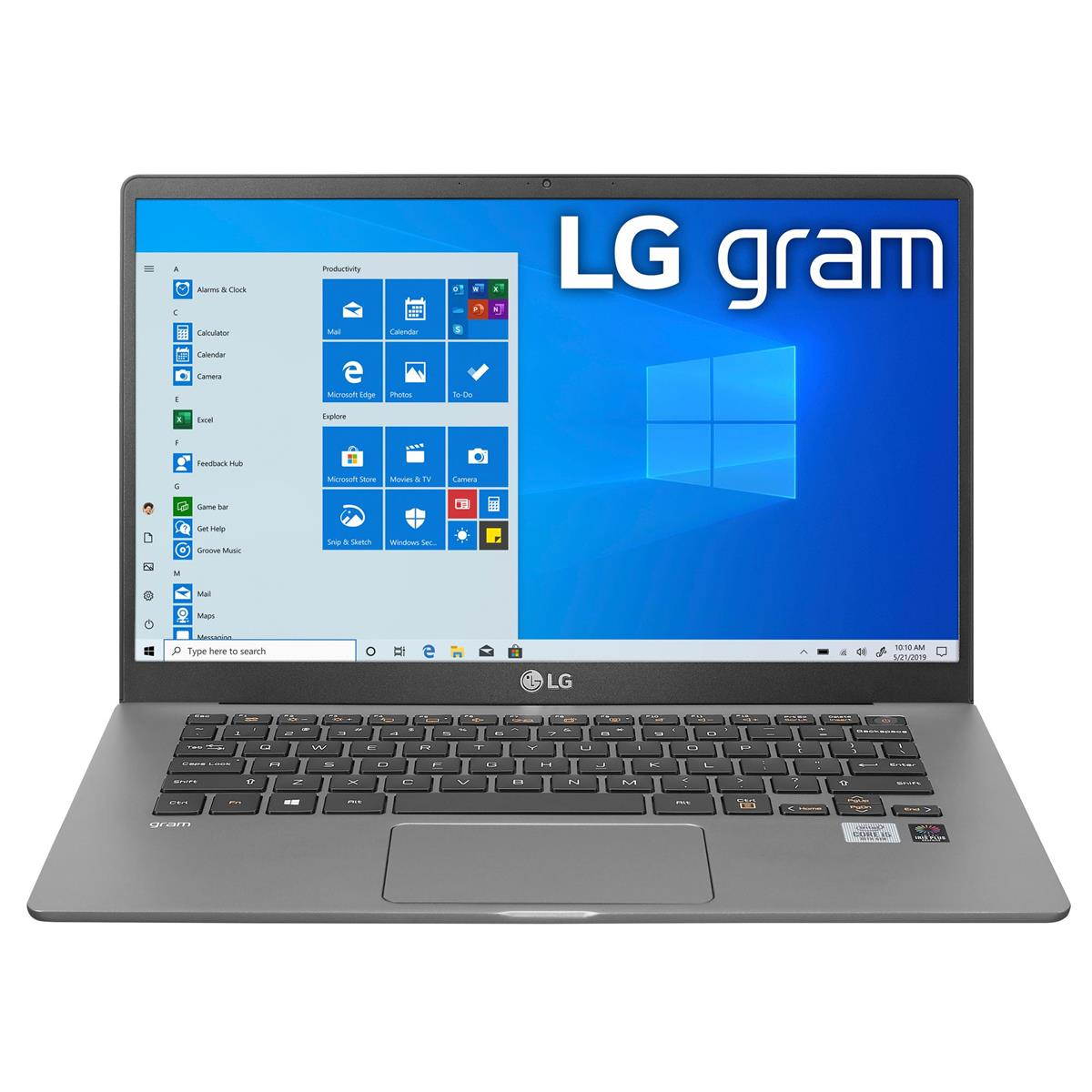 LG Gram 14" Full HD IPS Notebook Computer, Intel Core i7-1065G7 1.30GHz, 16GB RAM, 512GB SSD, Window 10 Home, Dark Silver
