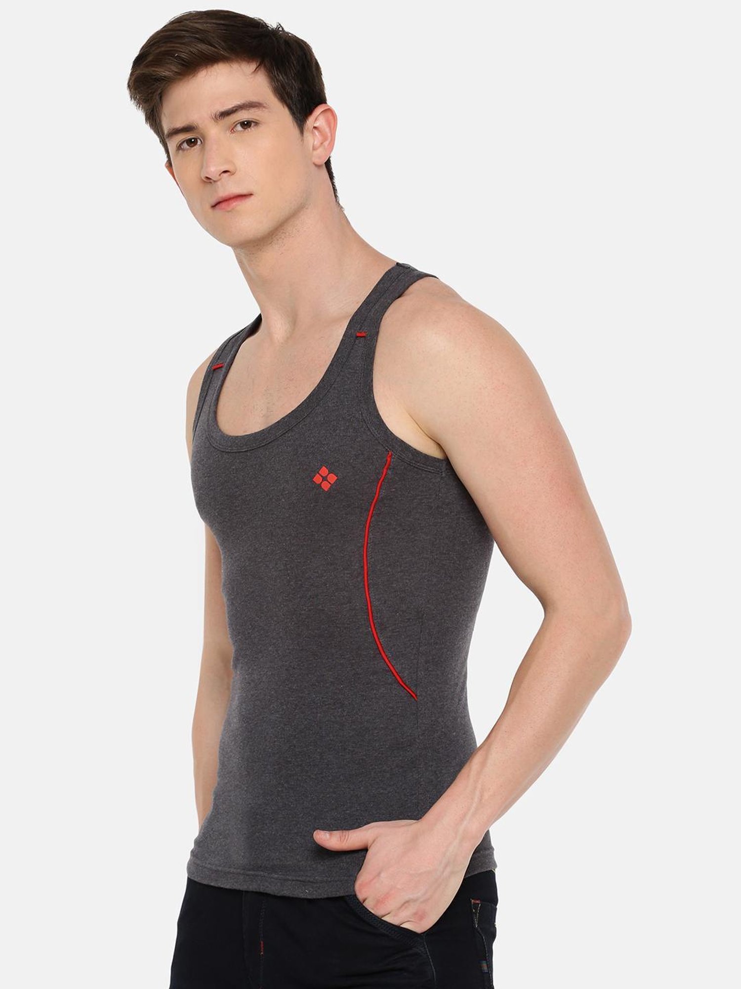 Dollar Bigboss Assorted Cotton Regular Fit Vest - Pack Of 5