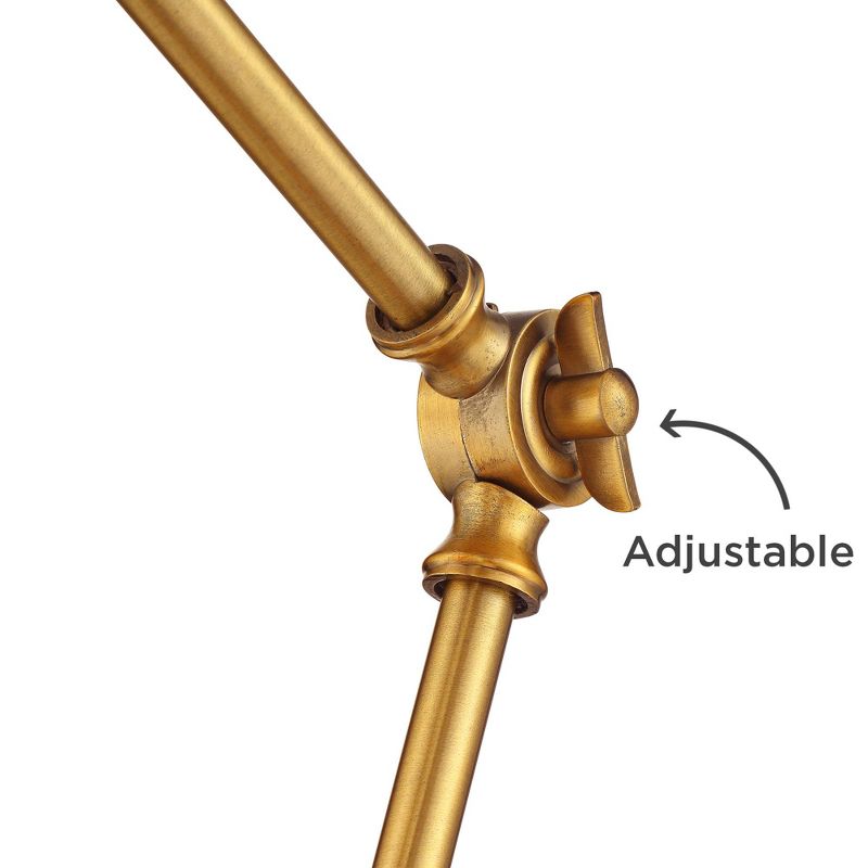 18" 2-Light Luna Clamp Arm Table Lamp with Mushroom Shade Matte Black - Globe Electric