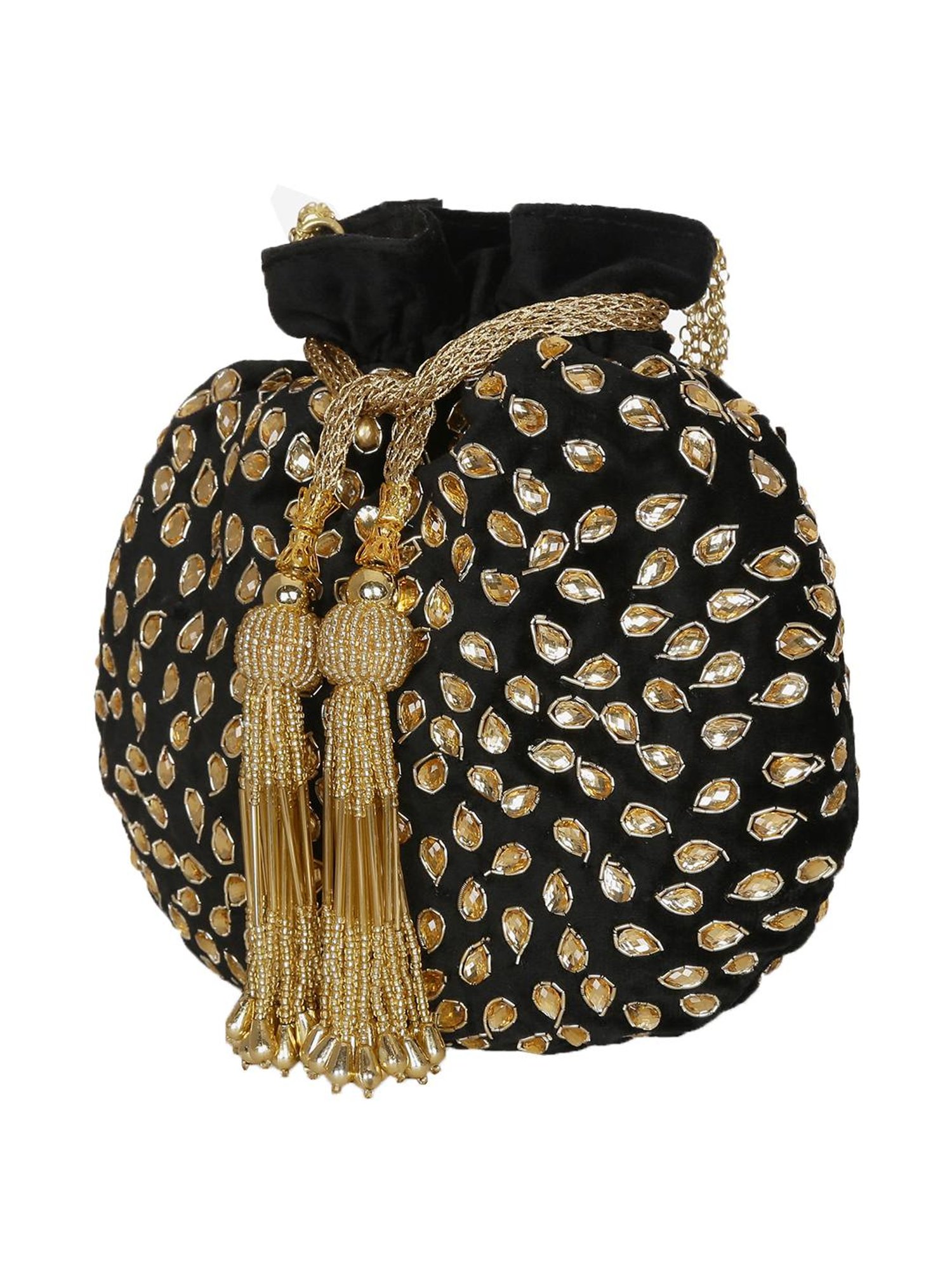 Tarini Nirula Black Suede Potli