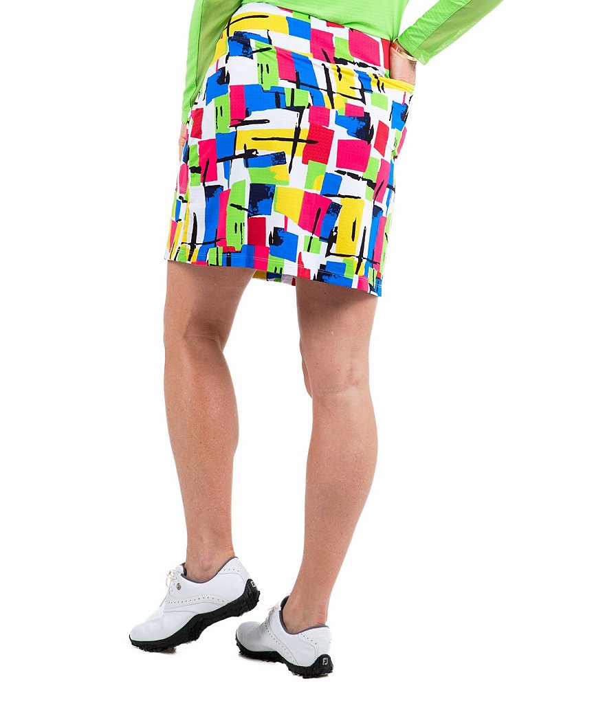 IBKUL Mondrian Print Pull-On Skort