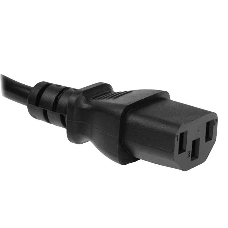 1ft 18AWG IEC320 C13 to NEMA 5-15P Universal Power Cord, 18AWG Heavy-Duty, 10A, 125V, Black