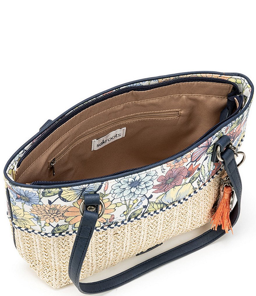 Sakroots Ellis Small Floral Straw Satchel