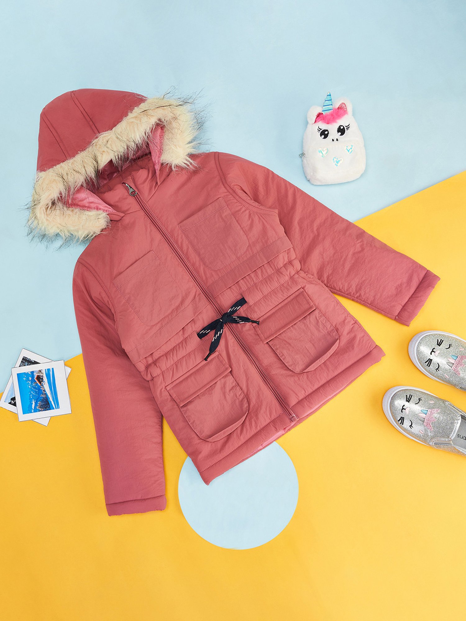 Elle Kids Black Self Pattern Jacket