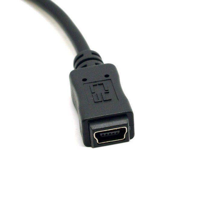 2pcs 90 Degree Up & Down Direction Angled Mini USB 5 Pin Male to Female Cable