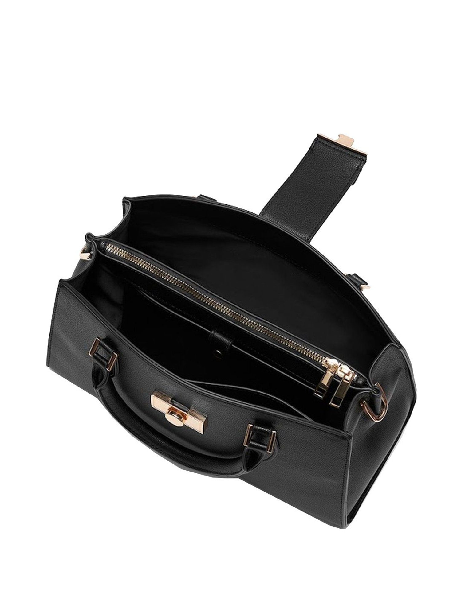 Miraggio Ellen Black Solid Medium Handbag