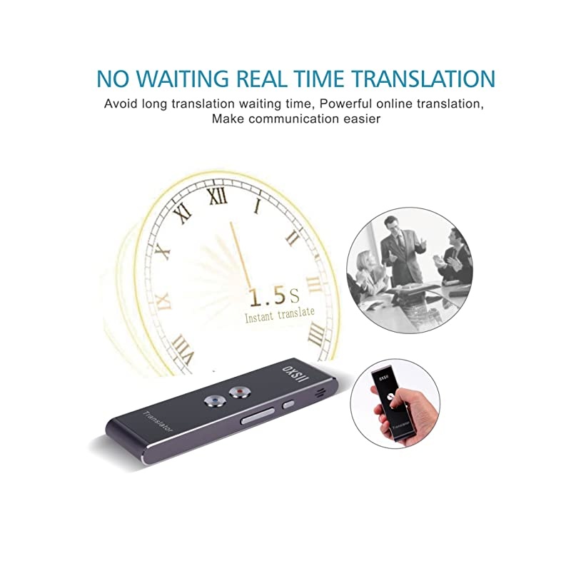 T1 Handheld Pocket Smart Voice Translator Real Time Speech Translation English Chinese Arabic Portuguese French German Spanish Russian Japanese 40+ Languages for Travel Business Shopping Meeting