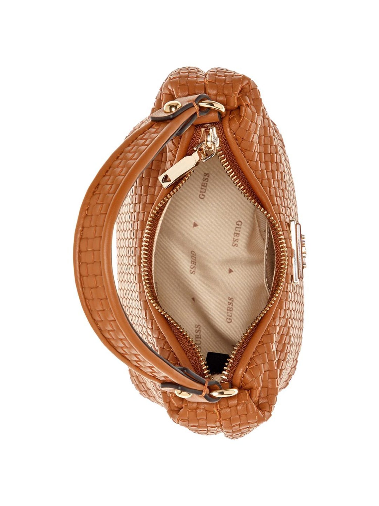 Guess Cognac Textured Hobo Handbag