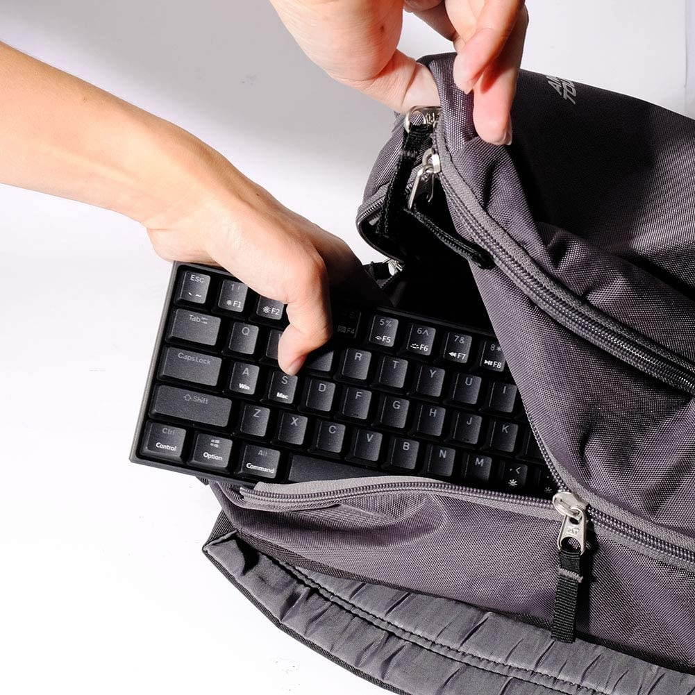 60% Mechanical Keyboard, Velocifire M1 TKL61WS Bluetooth Portable 61-Key Tactile Brown Switch Mini Mechanical Keyboard with Ice Blue Backlit, Compatible with Mac OS and Windows OS(Black)