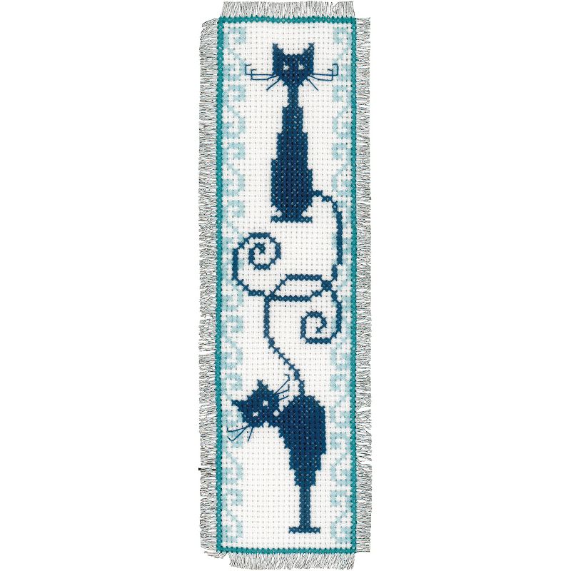Vervaco Counted Cross Stitch Kit 2.5"X8"-Cheerful Cats On Aida (14 Count)