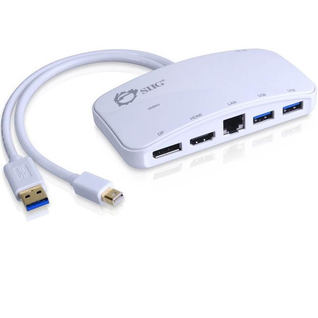 SIIG JU-H30212-S1 MiniDP Video Dock wUSB 3.0 Wht
