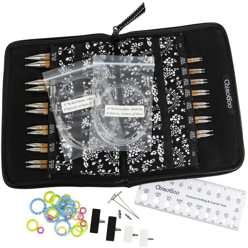 ChiaoGoo SPIN Bamboo Intchg Knitting Needle 4" Tip Set-Complete