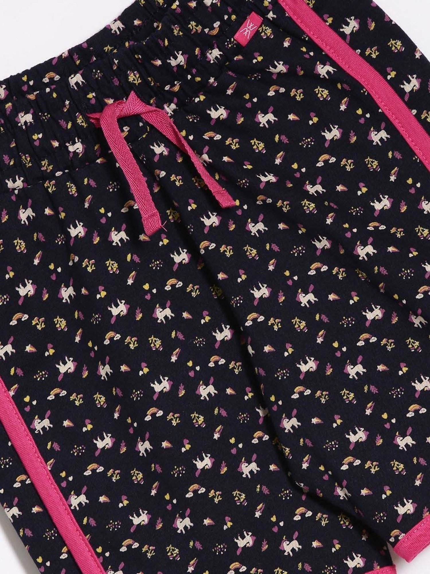 Kiddopanti Kids Coral & Neon Green Logo Cycling Shorts (Pack of 2)