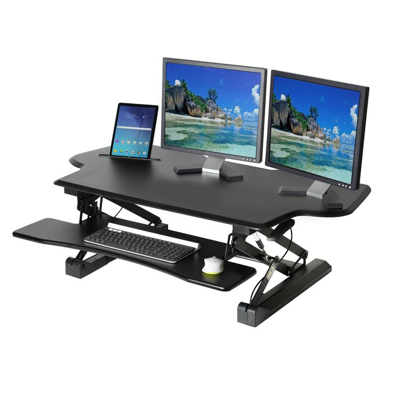 47" Airlift Extra Wide Gas Spring Adjustable Height Standing Desk Converter Black - Seville Classics