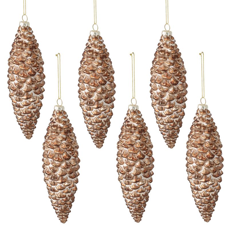 Sullivans Set of 6 Pinecone Ornament Kit 7"H Brown