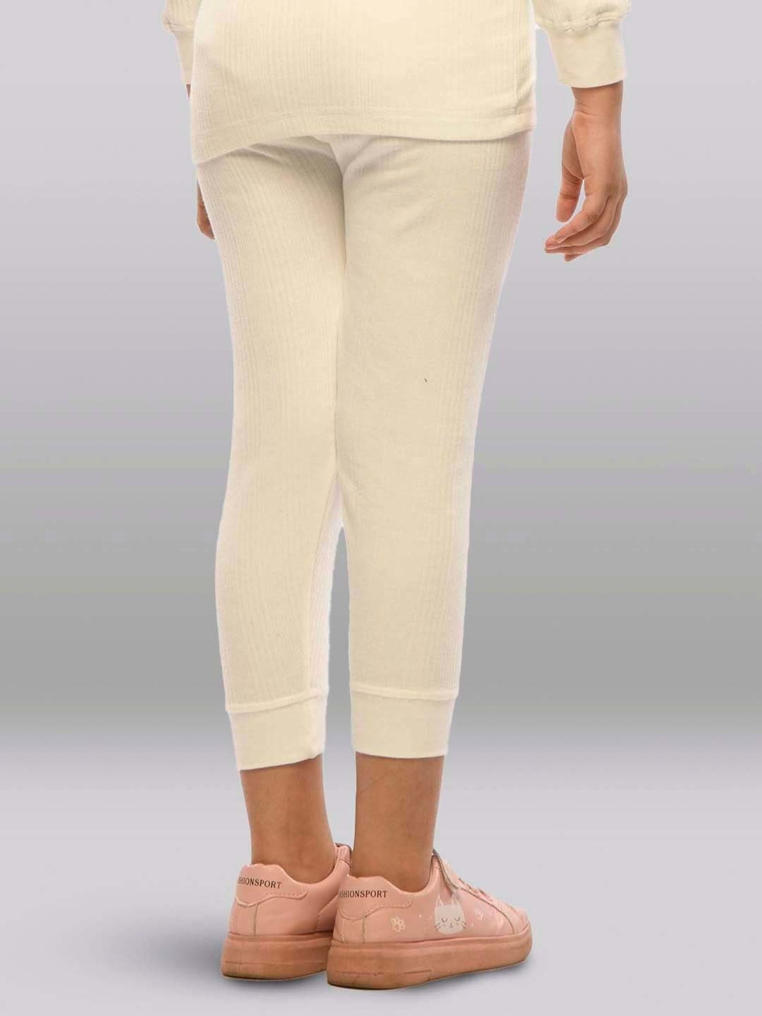 LUX Inferno Girls White Skinny Fit Thermal Pants (Pack of 2)