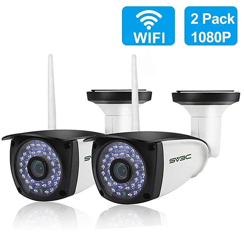New 2 Pack WiFi Camera Outdoor  1080P HD Two Way Audio Security IP Cameras Motion Detection Surveillance Camera IR LED Night Vision CCTV Cameras for Indoor Outdoor Support Max 128GB SD Card