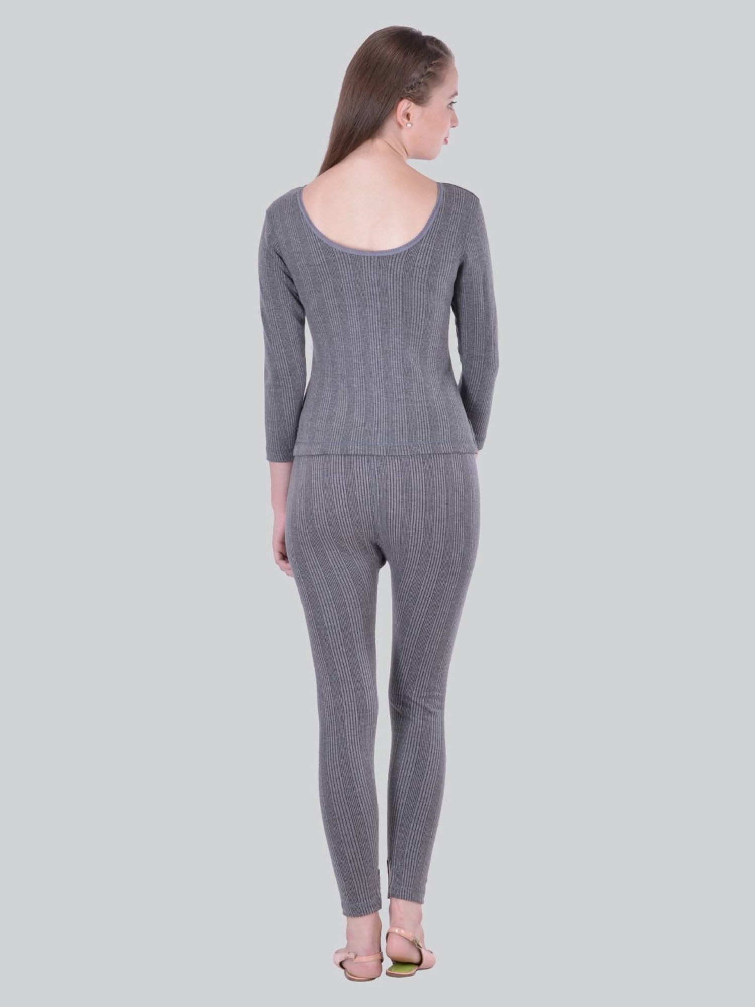 LUX Inferno Grey Striped Top Leggings Set