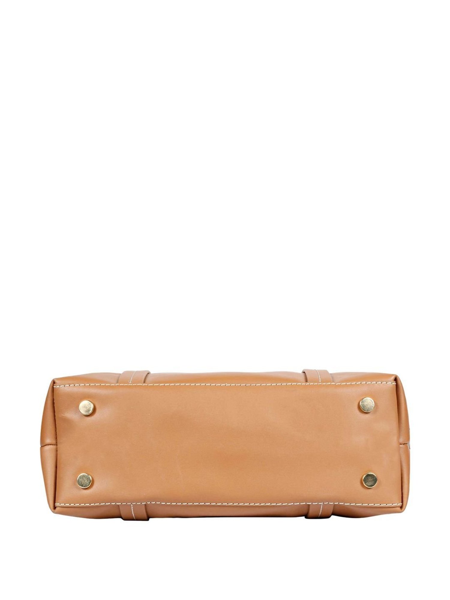 Saint G Tan Solid Medium Shoulder Handbag