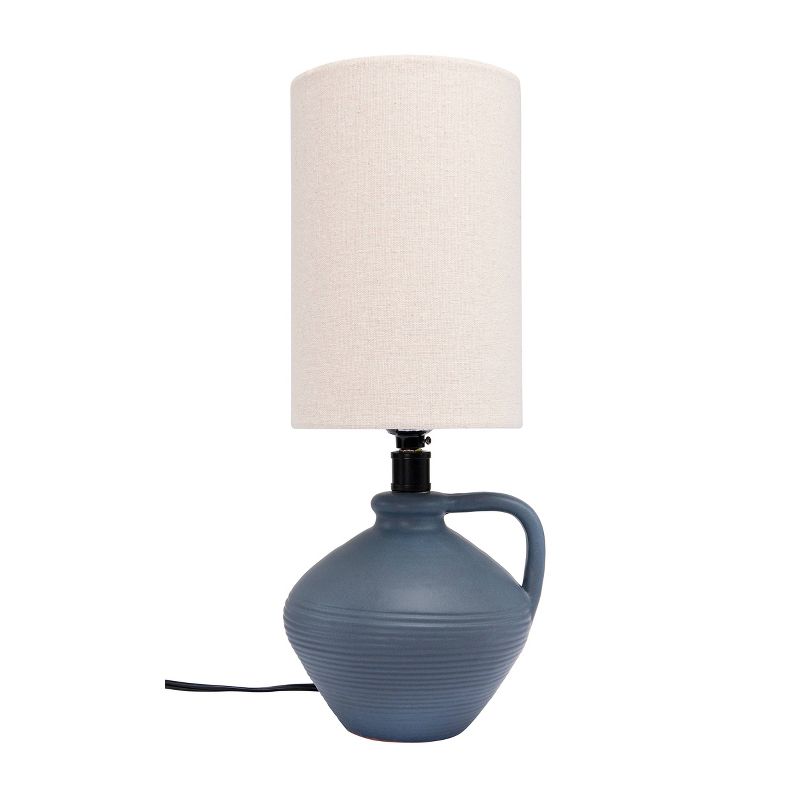 Terracotta Table Lamp with Cotton Shade Gray - 3R Studios