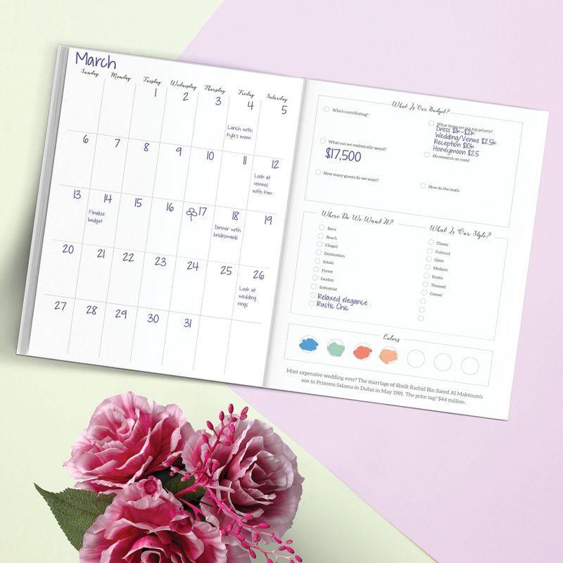 Undated Wedding Planner 7.5"x 10.25" Purple- TF Publishing