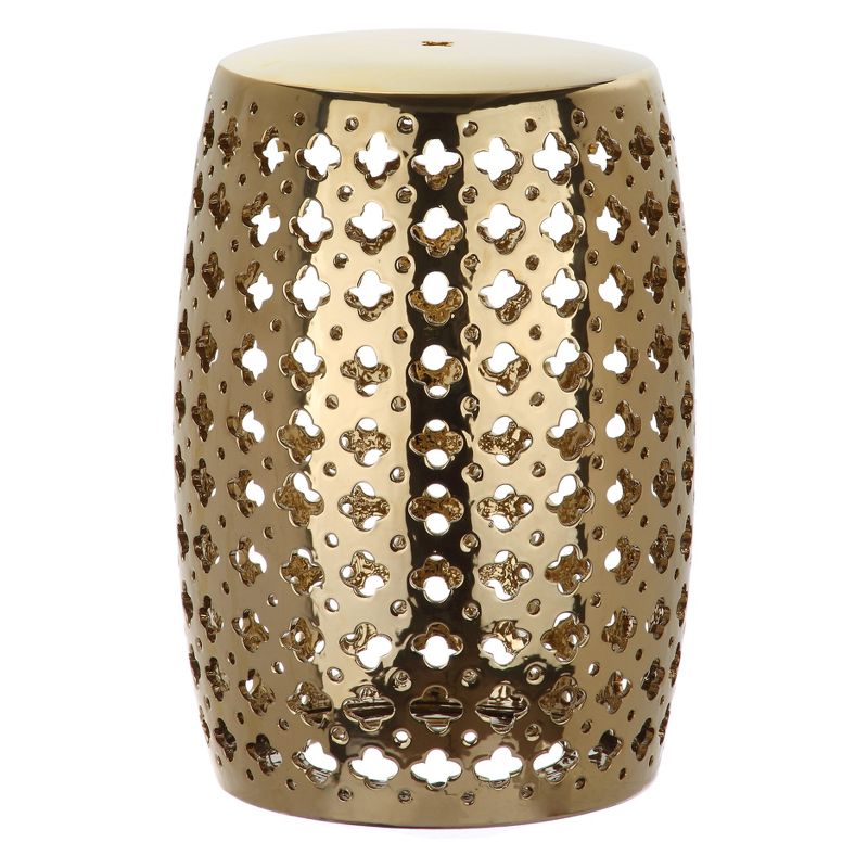 Lacey Garden Patio Stool - Gold  - Safavieh