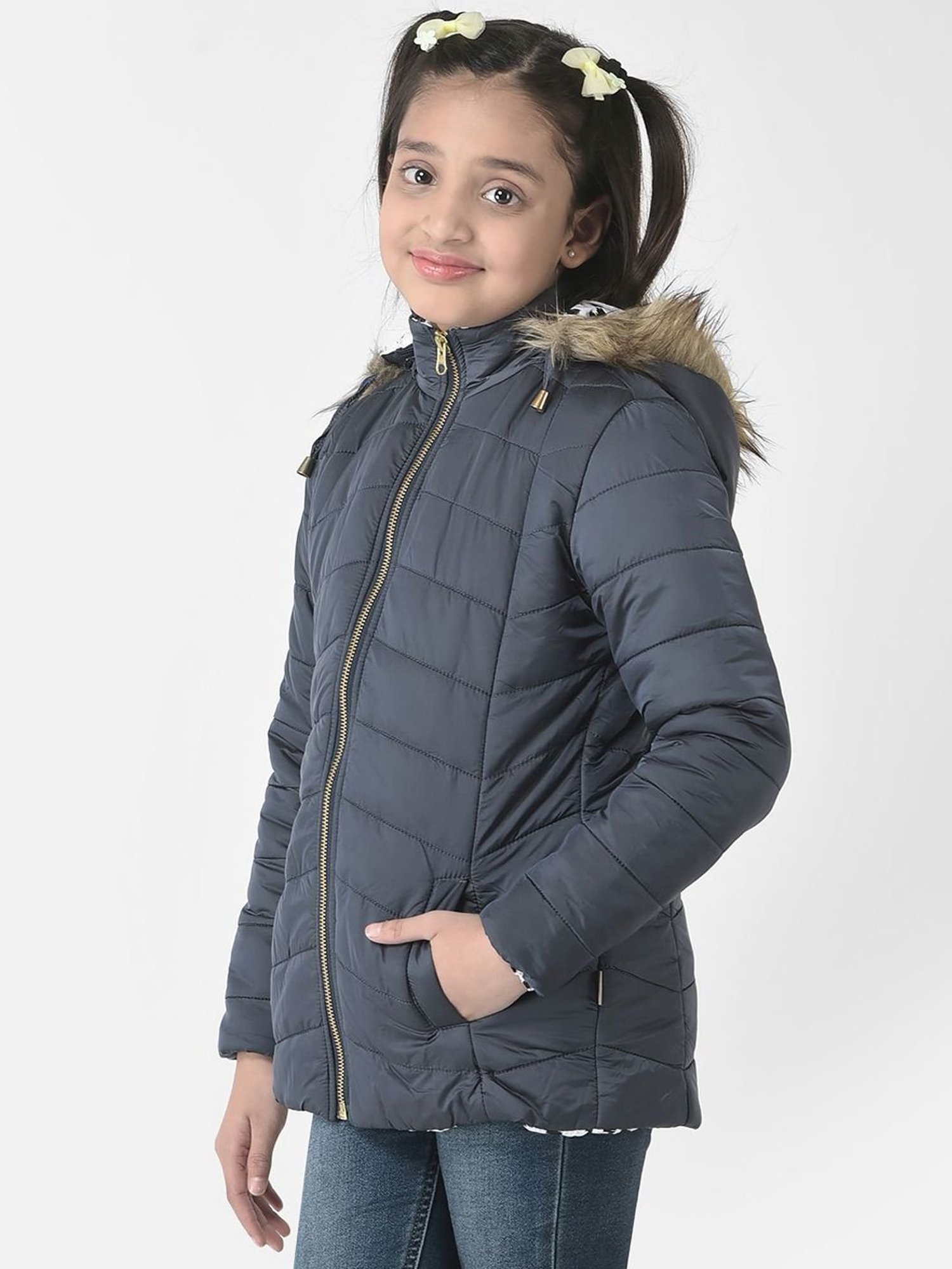 Elle Kids Black Self Pattern Jacket