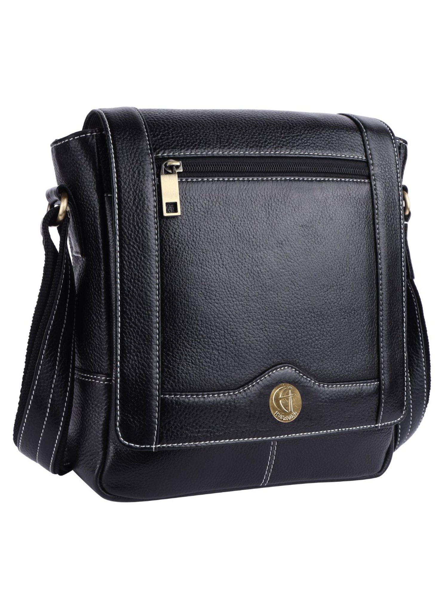 HiLEDER Pure Genuine Leather Messenger Shoulder Sling Cross Body Office Bag for Men and Women, Tan