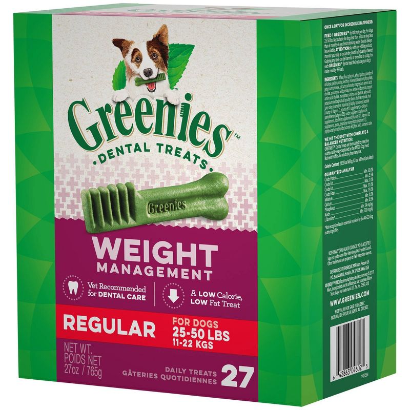 Greenies Weight Management Regular Chicken Dental Dog Treats - 27ct