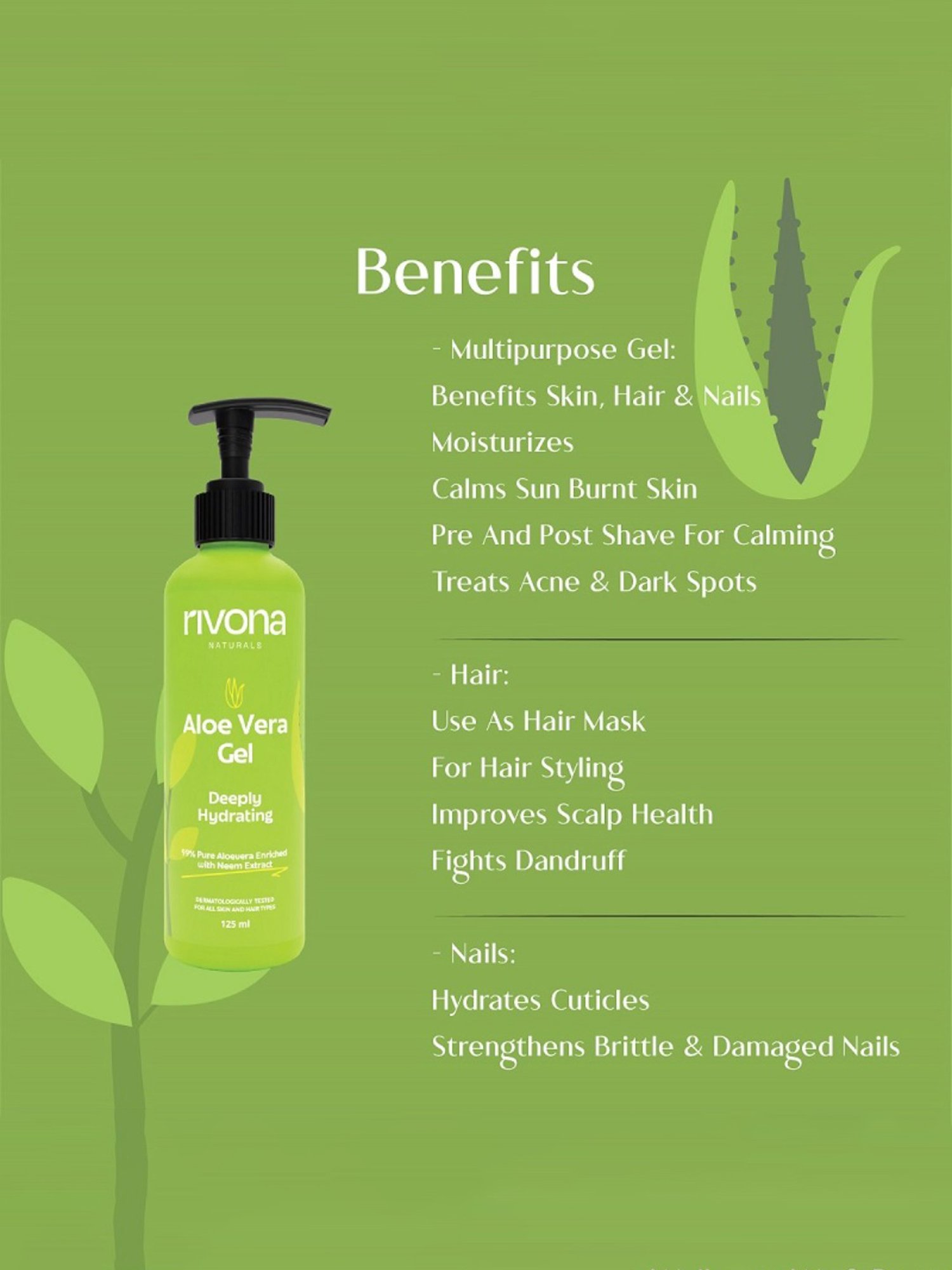 Rivona Naturals Deeply Hydrating Aloe Vera Gel - 125 ml